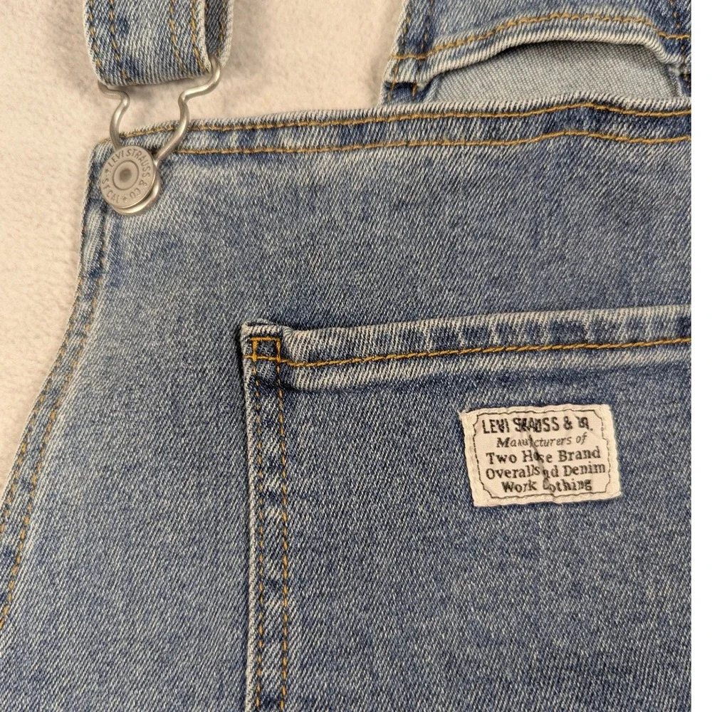 Levis Girls Skirtall Denim Overall Dress Star Patchwork Medium Wash Size 16 REG